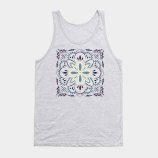 Dreamy Blue Mandala Floral Pattern Tank Top